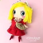☆THIERRY☆ イーマリーちゃん着せ替え赤いアロハシャツ、チューブトップ、スカート、ホットパンツ、ヘアーリボン、手編みカゴバッグ、