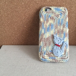 ☆毛糸で編んだ☆ケースの上から被せるiPhoneカバー