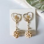color wood -white-ピアス