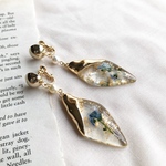 〈Blue flower❁︎〉クリアドロップの大ぶりイヤリング・ピアス
