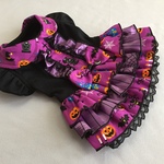 パープル系＊可愛いハロウィン柄＊フリフリスカートのワンピ