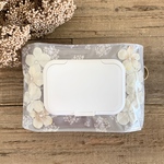 【7/20 22時〜】お花のおしりふきポーチ（レースフラワーグレー）