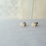 柔らかなオーロラを纏った星のピアス