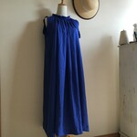 フレンチリネンBLで作ったフリル襟ギャザーワンピース