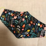 再販！お花のマスク　くろ