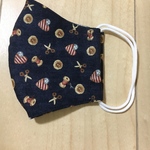 ハンドメイド★大人マスク★洋裁柄★紺