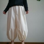 バルーンパンツゆったりノーストレス楽チン生なり白