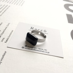 onyx ring rectangle 天然石 オニキス ステンレスリング サイズフリー
