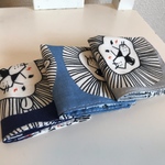 【受注製作☆送料無料】ハンドメイド ガーゼハンカチ 16×16 ライオン 3枚セット