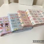 【送料無料☆】16×16  ガーゼハンカチ りぼんちょうちょ 3枚セット