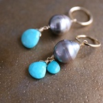  14KGF South Sea Pearl　turquoise pierce[kgf3396]