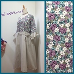【再販】マーメイドスリーブの小花柄ワンピース✽砂色ベージュ