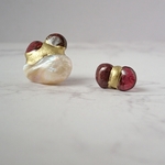 ※non021112様オーダー品※ガーネット×パールの金継ぎピアス