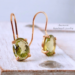 ラスト1ペア‼︎宝石質ペリドットsilver925製18kgpフックピアス 8月誕生石  Peridot pierce 8×6mm 両耳用