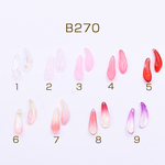 B270-2  60個  高品質チェコガラスチャーム 花びら 1穴 9×26mm 全18色 3×【20ヶ】