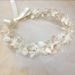 ベビー〜キッズ 花かんむり☆ホワイト シャンパン