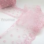 刺繍レースワイドリボン（Romantic Pink）90mm×1m