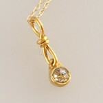 K24 天然ローズカット・ダイヤモンド純金ペンダントトップ◇Rose Cut Diamond K24 Pendant