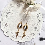 ブラックカメオ🩰×🎀リボン ピアス/イヤリング