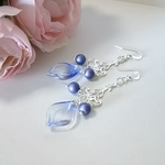 ・パープル花びらのレトロピアス　＃583