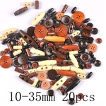 木製ボタンアソート　トグルボタン 1㎝～3.5㎝ 20ピース 
