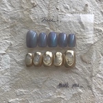 magnet blue 🦋 ( ニュアンスネイル ネイルチップ マグネットネイル マグネットジェル  ミラーネイル )