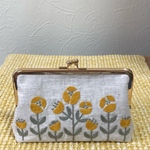[shihoya様] オーダー品黄色いお花のがま口ポーチ