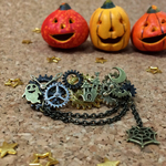 ハロウィンおばけと歯車のブローチ