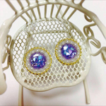 ゴールドとパールの夜色ピアス