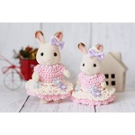 シルバニアファミリー　シルバニア　服　ドレス　♡パステルピンク♡ エプロン　親子ペアドレス