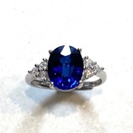 **  サイズ調整可能　3.78ct セイロン産ノントリートメントサファイアリング　**