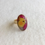 手描き♡オカメインコのレトロなリング（ノーマル紳士）