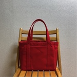 「混合トート」中サイズ「赤」帆布トートバッグ 倉敷帆布8号【受注制作】