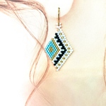 ビーズ ひし形オルテガピアス(blue)