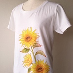 ming…様専用  手描きヒマワリTシャツ
