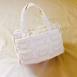  受注制作　kumasan no bag　 クリーム　ボストンバック　Ｌサイズ