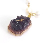 フェイククリスタルのネックレス（紫）