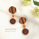 木のぬくもり寄木のピアス／イヤリング