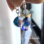 手作りガラス*。・【朝焼けの泉】アンティークガラスのイヤリング（ピアス）