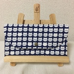 マスクケース ネコいっぱい ネイビー