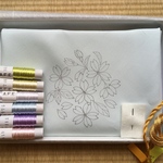 日本刺繍初めてキット《そのまま小風呂敷》桜