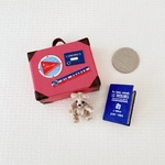 プチ・トラベルトランク入り豆くま(ピンク)