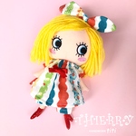 ☆THIERRY☆イーマリーちゃん　着せ替えお洋服　赤いリボンのチュニック、ワイドパンツ、うさ耳ヘアーゴム　　イルメール　atao イーマリー