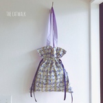 『リバーシブルなきんちゃくトートBAG』Flowerチェックとラベンダーver.