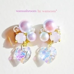 夢色グラデーション♡スワロフスキーハートピアス