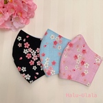 和柄マスク　大人用　Halu-ULALA🌸さくら柄マスク　夏用マスク　1枚750円　涼感加工ダブルガーゼ
