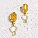 【一点もの】floral gem ピアス(yellow)