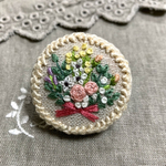 刺繍ブローチ/ヘアゴム　花束