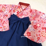 ベビー袴　桜　ピンク　紺　50-60