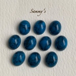 ダークターコイズブルー アクリルカボション オーバル 10mm 10個set
